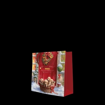 Basket with puppies  papír ajándéktáska CD-s 17x17x6cm, P.W.AGB2017510