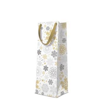 Metallic Snowflakes  papír ajándéktáska italos 12x37x10cm, P.W.AGB2013504
