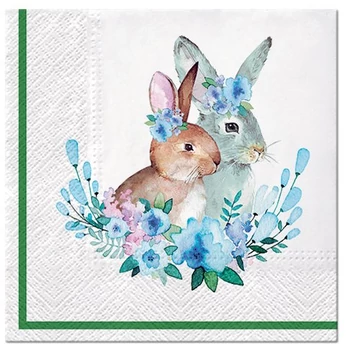 Bunnies with Wreaths papírszalvéta 33x33cm,20db-os , P.W.SDL131700