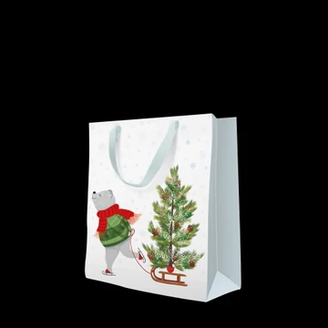 Skating Bear  papír ajándéktáska medium 20x25x10cm, P.W.AGB2017603