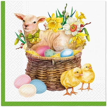 Lamb Basket papírszalvéta 33x33cm,20 db-os, P.W.SDL141000