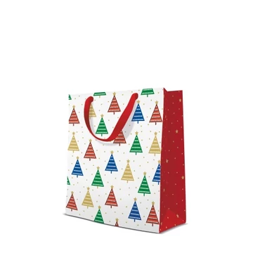 Colorful Christmas Trees  papír ajándéktáska medium 20x25x10cm, P.W.AGB2014303