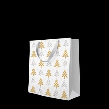 Christmas Tree Check papír ajándéktáska, premium medium 20x25x10cm, P.W.AGB2017103
