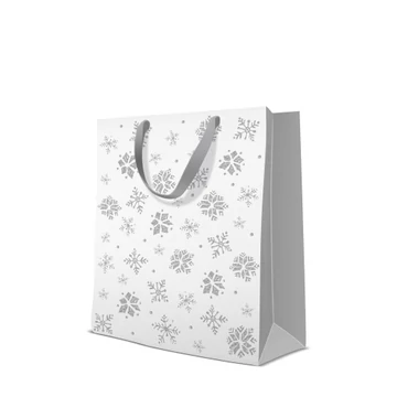 Premium Glitter Snowflakes silver papír ajándéktáska large 26,5x33,5x13cm, P.W.AGB2012705 Premium Glitter Snowflakes silver papír ajándéktáska large 26,5x33,5x13cm, P.W.AGB2012705