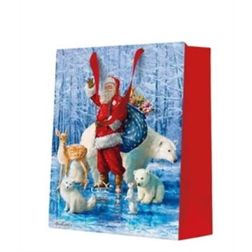 Santa Claus With Animals papír ajándéktáska medium 20x25x10cm, P.W.AGB2019303 Santa Claus With Animals papír ajándéktáska medium 20x25x10cm, P.W.AGB2019303