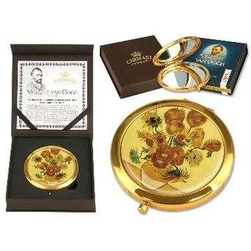 Kézi tükör nagyítós, fémkeretben,dobozban 11cm,Van Gogh:Napraforgók, H.C.181-1301 Kézi tükör nagyítós, fémkeretben,dobozban 11cm,Van Gogh:Napraforgók, H.C.181-1301