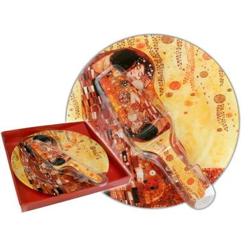 Üvegtányér lapáttal 30cm,Klimt:The Kiss, H.C.198-1221