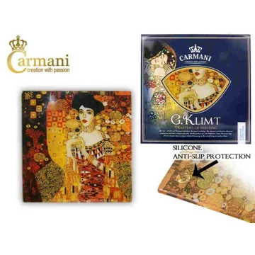 Üveg poháralátét 10,5x10,5cm, Klimt: Adele Bloch, H.C.198-2802 Üveg poháralátét 10,5x10,5cm, Klimt: Adele Bloch, H.C.198-2802