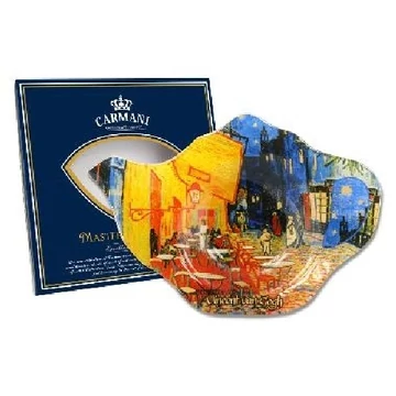 Üveg teafiltertartó 14x9cm,Van Gogh:Kávéház éjjel , H.C.198-9309