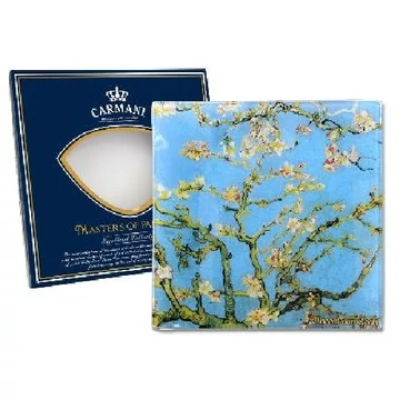 Üvegtányér 13x13cm,Van Gogh:Mandulavirágzás, H.C.198-7308