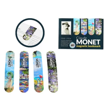 Mágneses könyvjelző 20x54mm, papír, Monet:vegyes, 4 db-os, H.C.013-4170 Mágneses könyvjelző 20x54mm, papír, Monet:vegyes, 4 db-os, H.C.013-4170