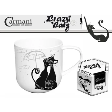 Porcelánbögre 500ml,fekete macskás, H.C.017-2012