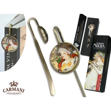 Könyvjelző fém 14,5x4,5x3cm,Mucha:Ősz, H.C.013-0212