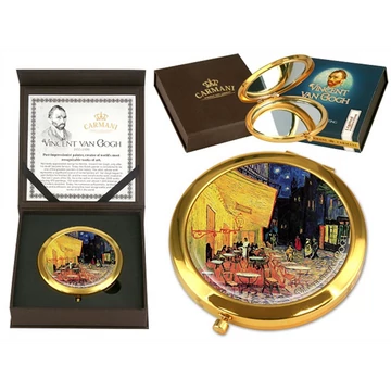 Kézitükör nagyítós, fémkeretben, dobozban, 11cm, Van Gogh: Kávéház éjjel, H.C.181-1304 Kézitükör nagyítós, fémkeretben, dobozban, 11cm, Van Gogh: Kávéház éjjel, H.C.181-1304