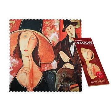 Szemüvegtörlő kendő 20x20cm, Modigliani:Jeanne Hebuterne kalapban/Mario Varvogli, H.C.021-0531
