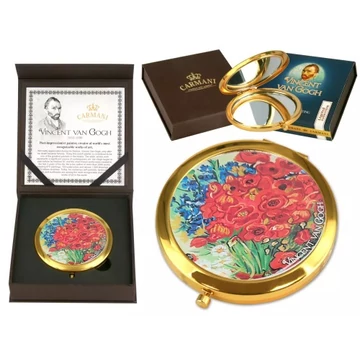 Kézitükör nagyítós,fémkeretben,11cm,Van Gogh:Pipacsok és  százszorszépek, H.C.181-1307 Kézitükör nagyítós,fémkeretben,11cm,Van Gogh:Pipacsok és  százszorszépek, H.C.181-1307