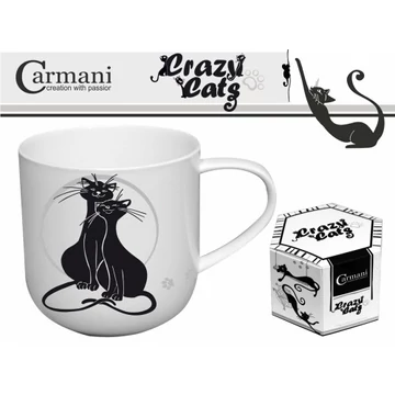 Porcelánbögre 500ml,fekete macskás , H.C.017-2005