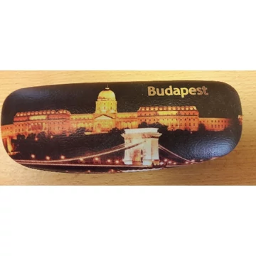 Szemüvegtok 16x6,5x4cm, műbőr/műanyag, Budapest éjjel, H.C.999-0022