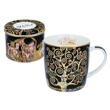 Porcelánbögre 450ml fémdobozban,Klimt:Életfa , H.C.532-3113