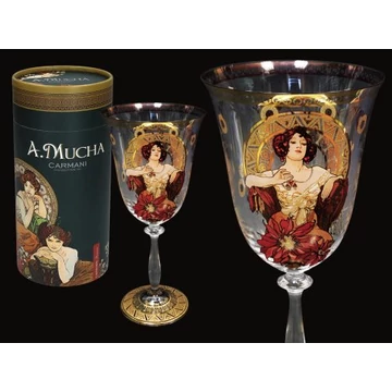 Talpas üvegpohár 350ml,Mucha:Rubin, H.C.841-3811