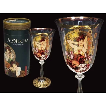 Talpas Üvegpohár 350ml, Mucha:Ametiszt, H.C.841-3812