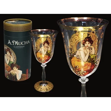 Talpas üvegpohár 350ml,Mucha:Topáz, H.C.841-3813