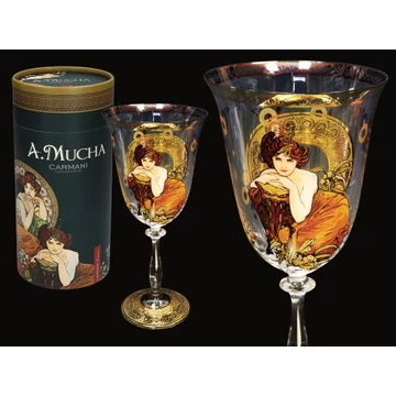 Talpas üvegpohár  350ml Mucha:Smaragd, H.C.841-3814