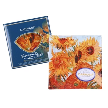 Üvegtányér 13x13cm,Van Gogh:Napraforgók, H.C.198-7306