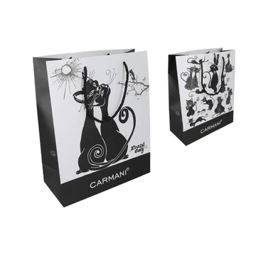 Ajándéktáska papír 20x25x10cm,Fekete macska, H.C.033-2001