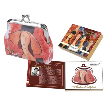 Műbőr pénztárca 9x7,5x2cm,Modigliani: Jeanne Hebuterne kalapban, H.C.021-3901