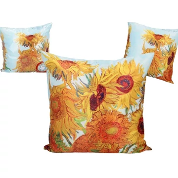 Párna 45x45cm,polyester, Van Gogh: Napraforgók, H.C.023-8036