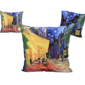 Párna 45x45cm, polyester,Van Gogh: Kávéház éjjel, H.C.023-8039