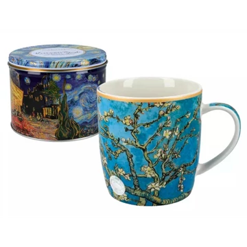 Porcelánbögre 380ml, fémdobozban, Van Gogh: Mandulavirágzás, H.C.830-3108