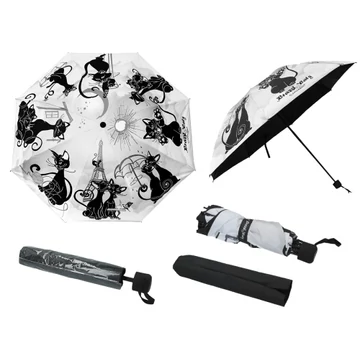 Automata esernyő 100cm,összezárva 24cm,fekete macskák, H.C.021-7340A Automata esernyő 100cm,összezárva 24cm,fekete macskák, H.C.021-7340A