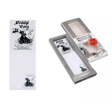 Mágneses notesz 6x18cm, fekete macskás, H.C.022-0221