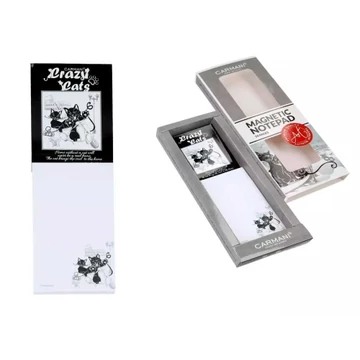 Mágneses notesz 6x18cm, fekete macskás, H.C.022-0222