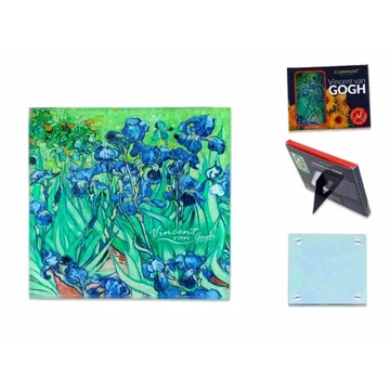 Üveg poháralátét,10,5x10,5cm, Van Gogh:Íriszek, H.C.195-0104