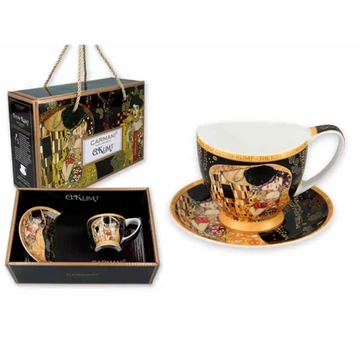 Porceláncsésze+alj, 100ml, dobozban, Klimt:The Kiss, H.C.532-0351