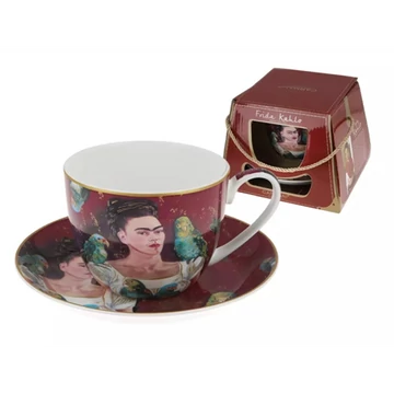 Porceláncsésze+alj, 410ml, dobozban, Frida Kahlo, H.C.836-0103