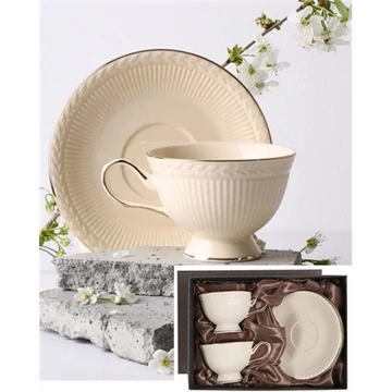 Hillary porceláncsésze+alj, 220ml, 2 személyes, dobozban, V.B.20970