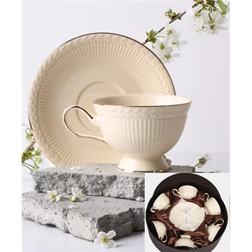 Hillary porceláncsésze+alj, 220ml, 6 személyes, dobozban, V.B.22271