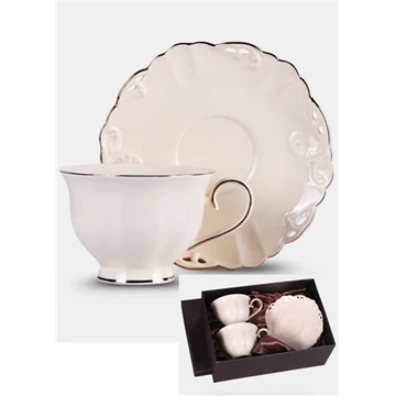 Charlotte porceláncsésze+alj, 250ml, 2 személyes, dobozban, V.B.23629