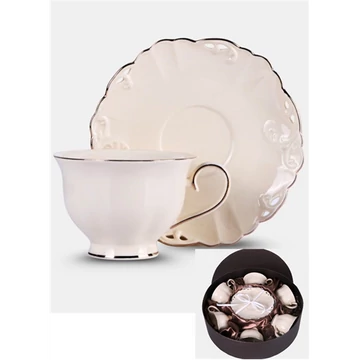 Charlotte porceláncsésze+alj, 250ml, 6 személyes, dobozban, V.B.23636