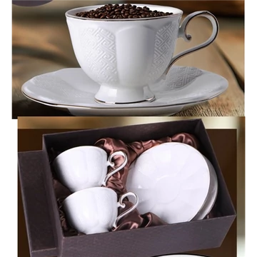 Dubai porceláncsésze+alj, 220ml, 2 személyes, dobozban, V.B.23681