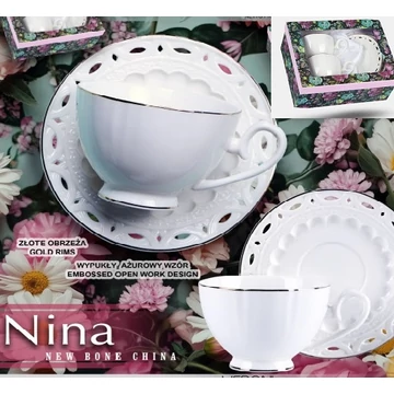 Nina porceláncsésze+alj, 250ml, 2 személyes, dobozban, V.B.23728 Nina porceláncsésze+alj, 250ml, 2 személyes, dobozban, V.B.23728
