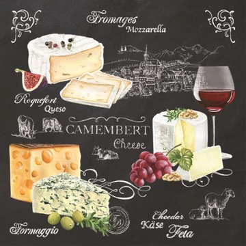 Papírszalvéta 33x33cm, World Of Cheese,20db-os, R2S.414WOCH