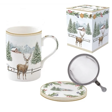 Porcelán szűrősbögre tetővel, 350ml, dobozban, White Forest, R2S.105WHIF Porcelán szűrősbögre tetővel, 350ml, dobozban, White Forest, R2S.105WHIF