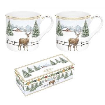 Porcelán bögreszett 2db-os, 300ml, dobozban, White Forest, R2S.171WHIF