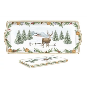 Porcelántálca 35x15cm dobozban, White Forest, R2S.1109WHIF