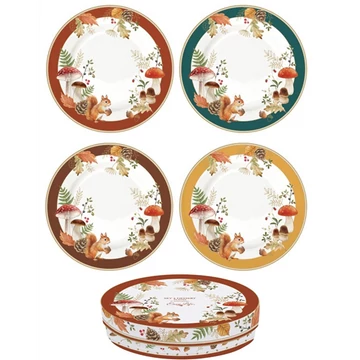 Porcelán desszerttányérszett 4db-os,19cm dobozban, Autumn Breeze, R2S.924AUBR